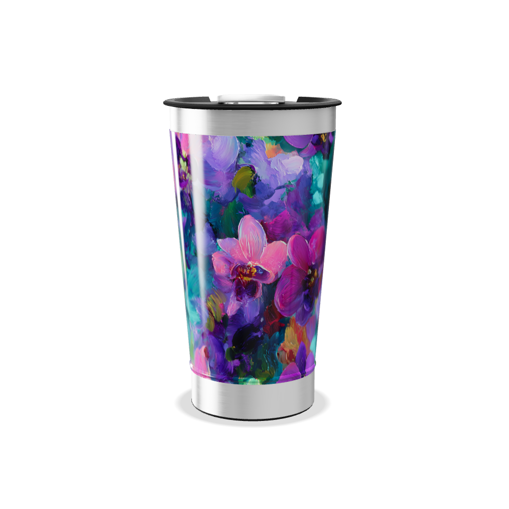 Copo Térmico - Floral Colorido Aço Inox