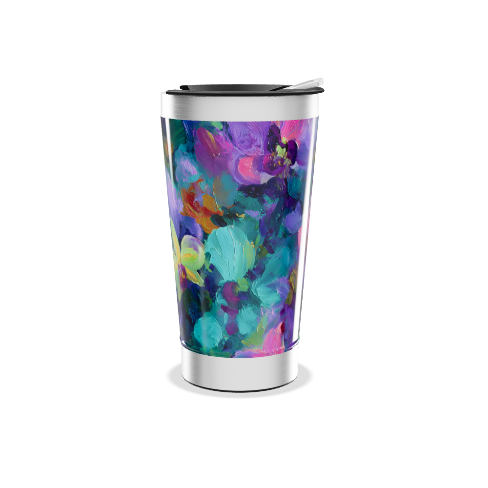 Copo Térmico - Floral Colorido Aço Inox