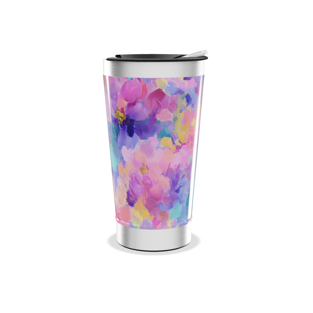 Copo Térmico - Floral Colorido Aço Inox