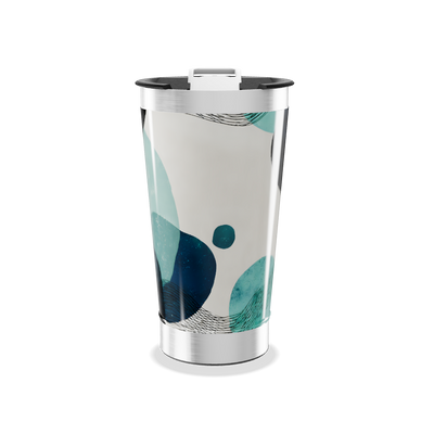 Copo Térmico - Estampa Abstrata Azul