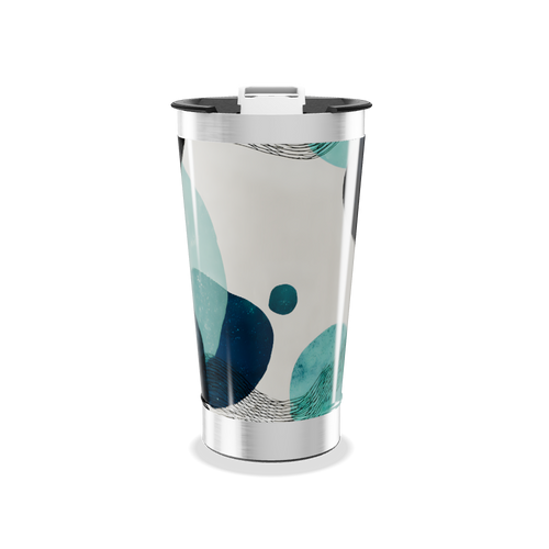 Copo Térmico - Estampa Abstrata Azul