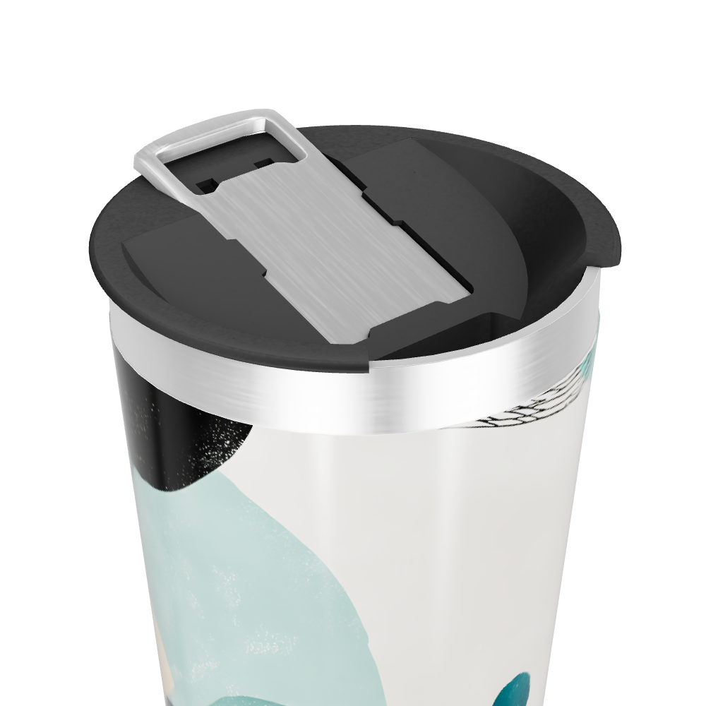 Copo Térmico - Estampa Abstrata Azul