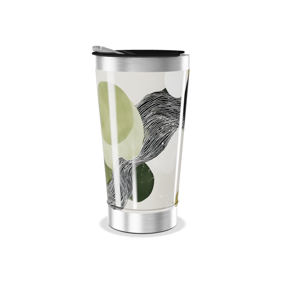 Copo Térmico - Estampa Abstrata Preto e Branco