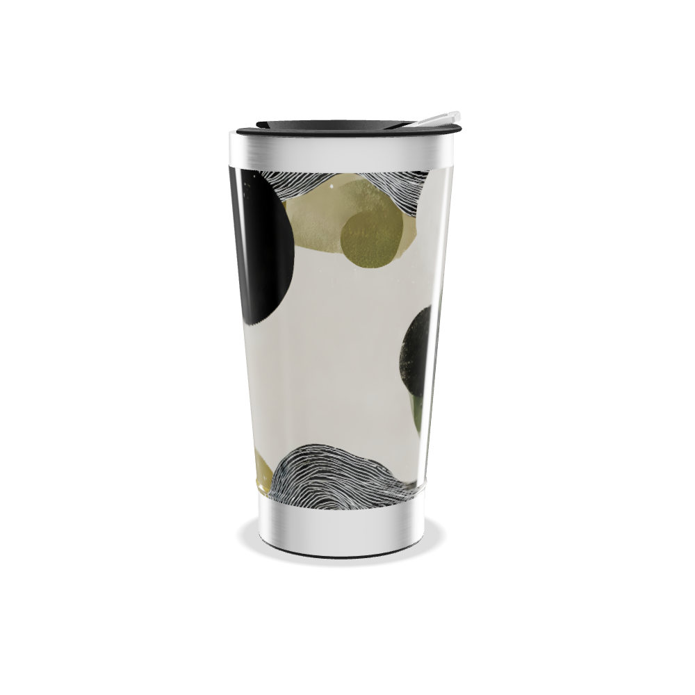 Copo Térmico - Estampa Abstrata Preto e Branco