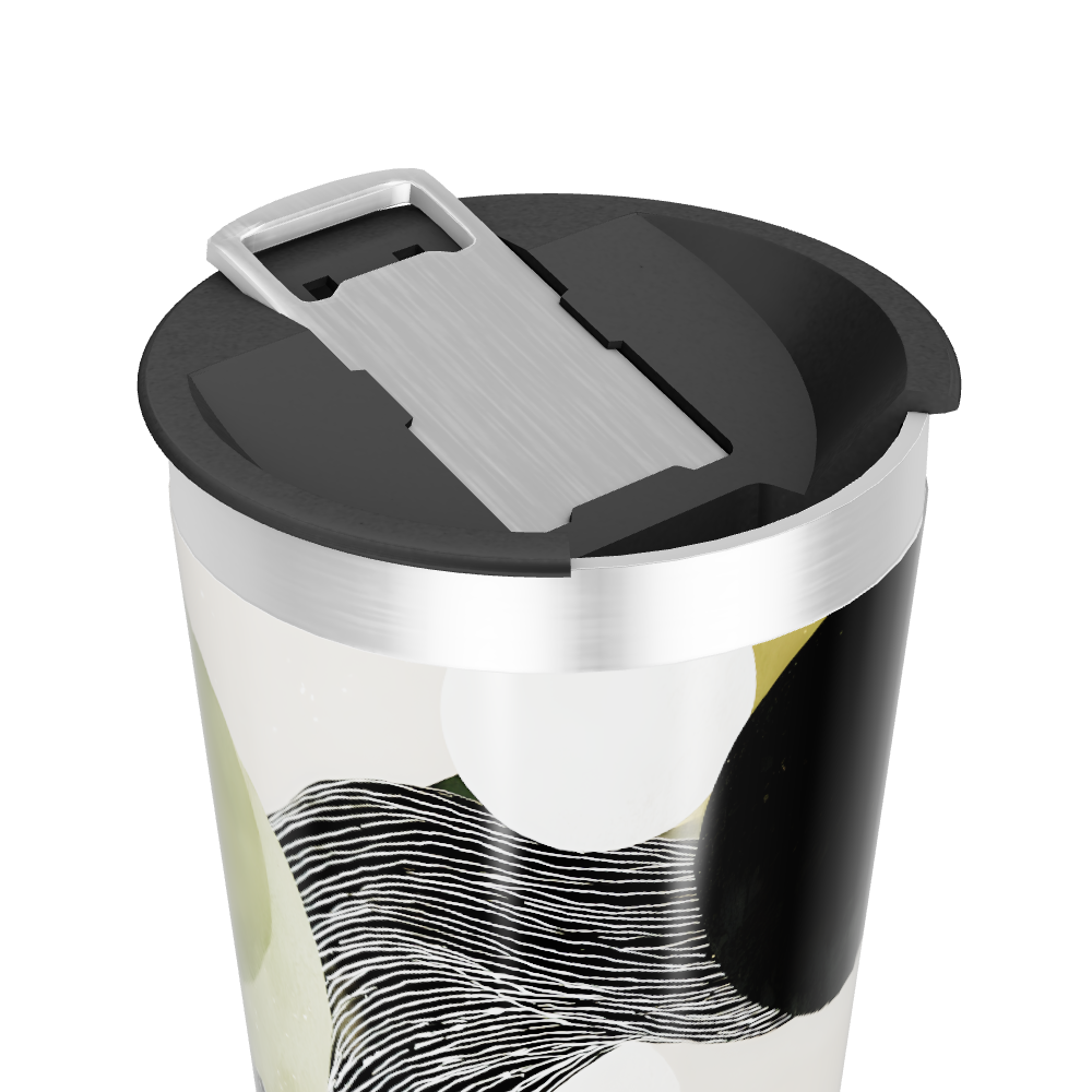 Copo Térmico - Estampa Abstrata Preto e Branco