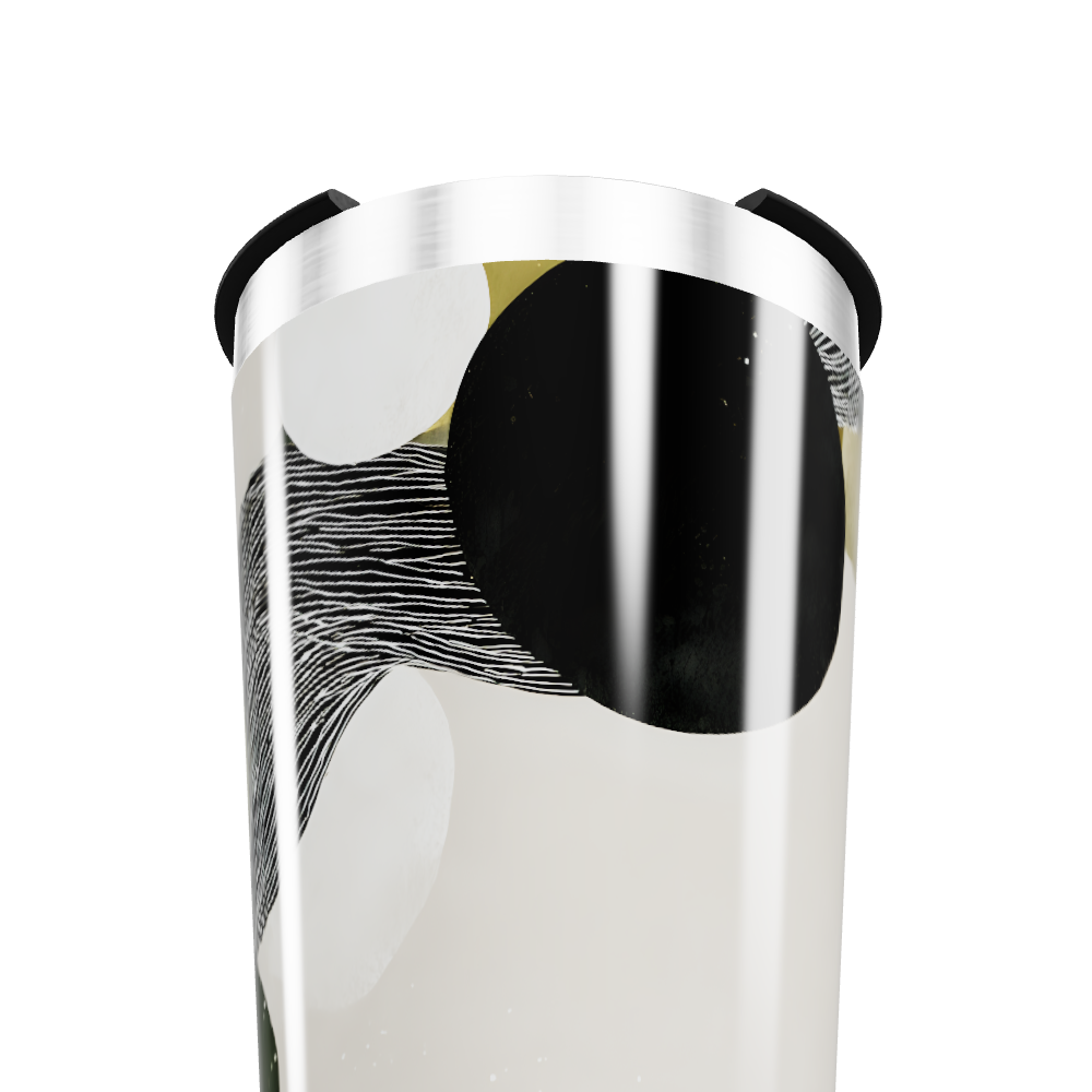 Copo Térmico - Estampa Abstrata Preto e Branco