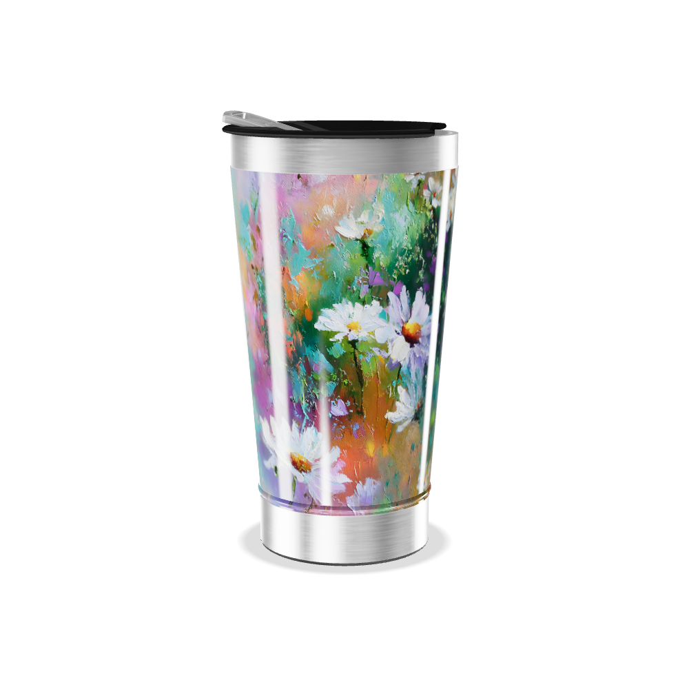 Copo Térmico - Flores Coloridas Inox