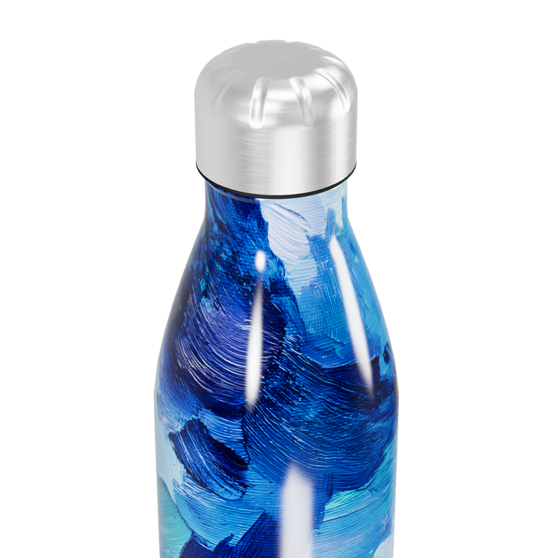 Garrafa Inox Azul - Estampa Abstrata
