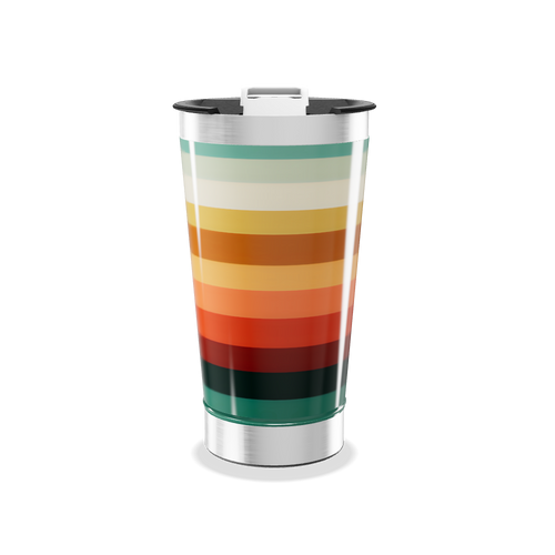 Copo Térmico - Listrado Colorido Aço Inox