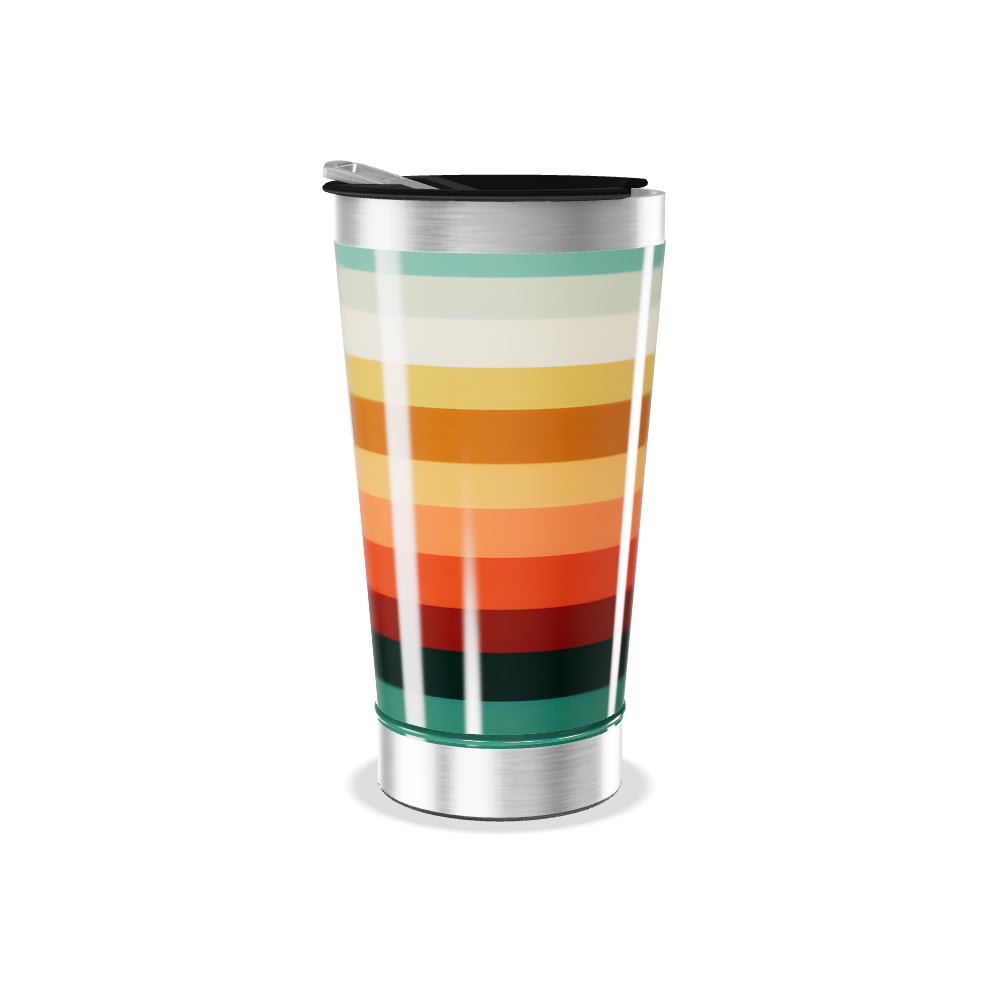 Copo Térmico - Listrado Colorido Aço Inox