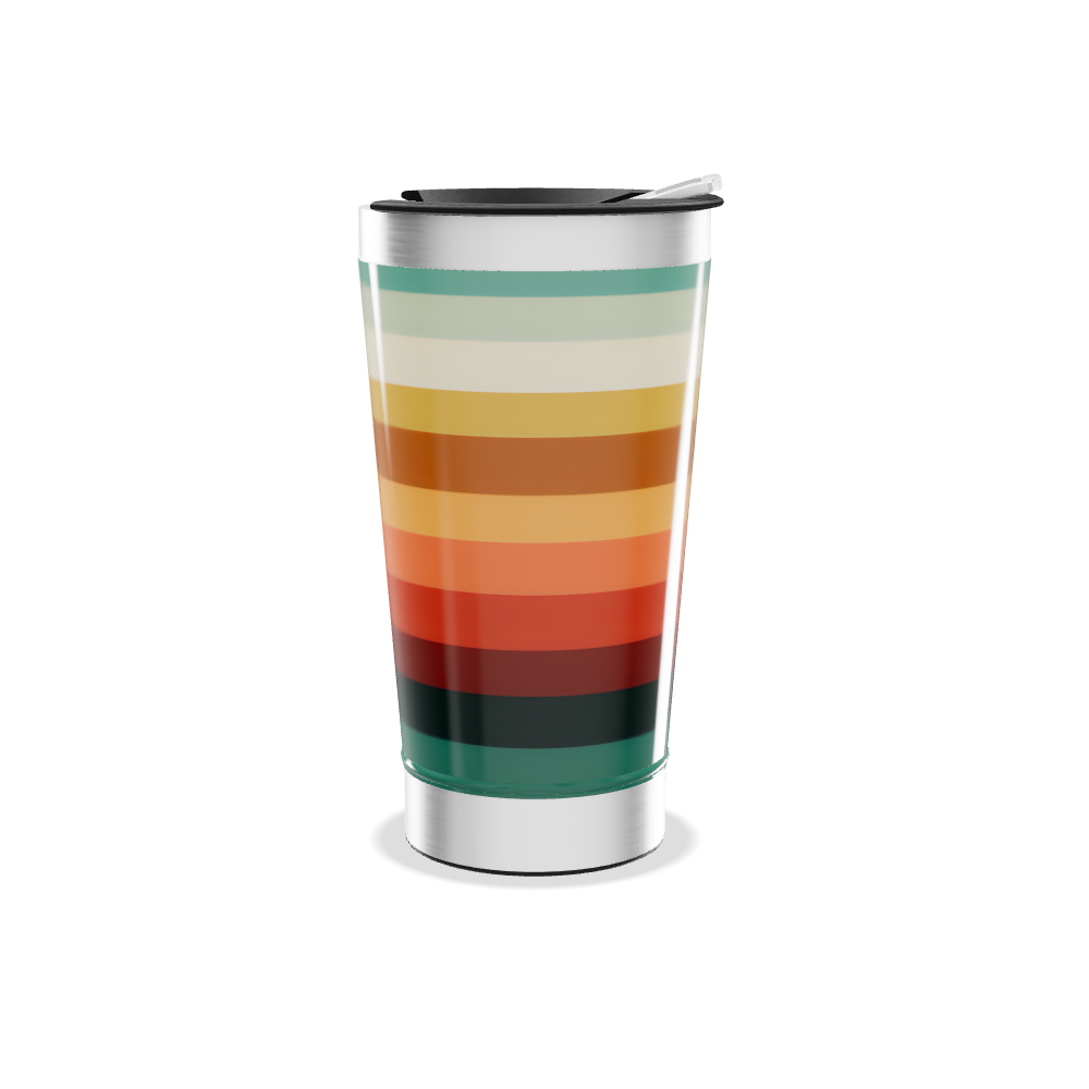 Copo Térmico - Listrado Colorido Aço Inox