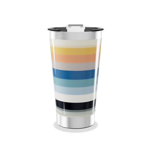 Copo Térmico - Listras Coloridas Aço Inox