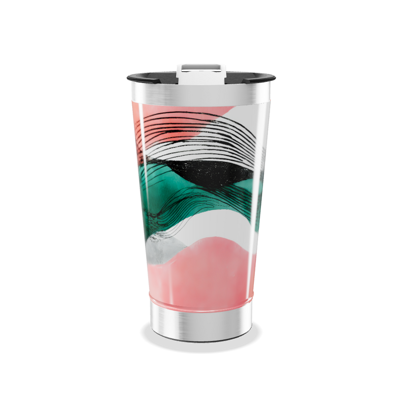 Copo Térmico - Abstrato Colorido Aço Inox