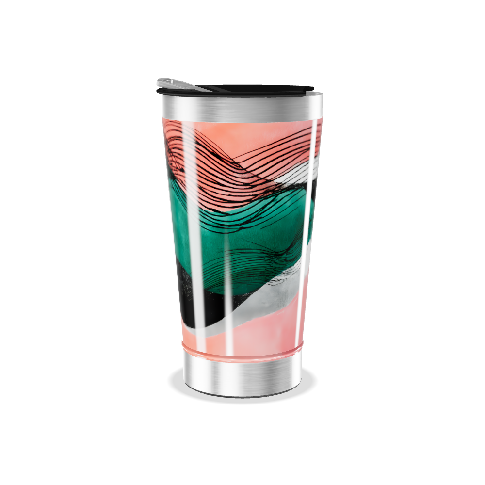 Copo Térmico - Abstrato Colorido Aço Inox
