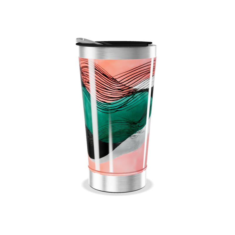 Copo Térmico - Abstrato Colorido Aço Inox