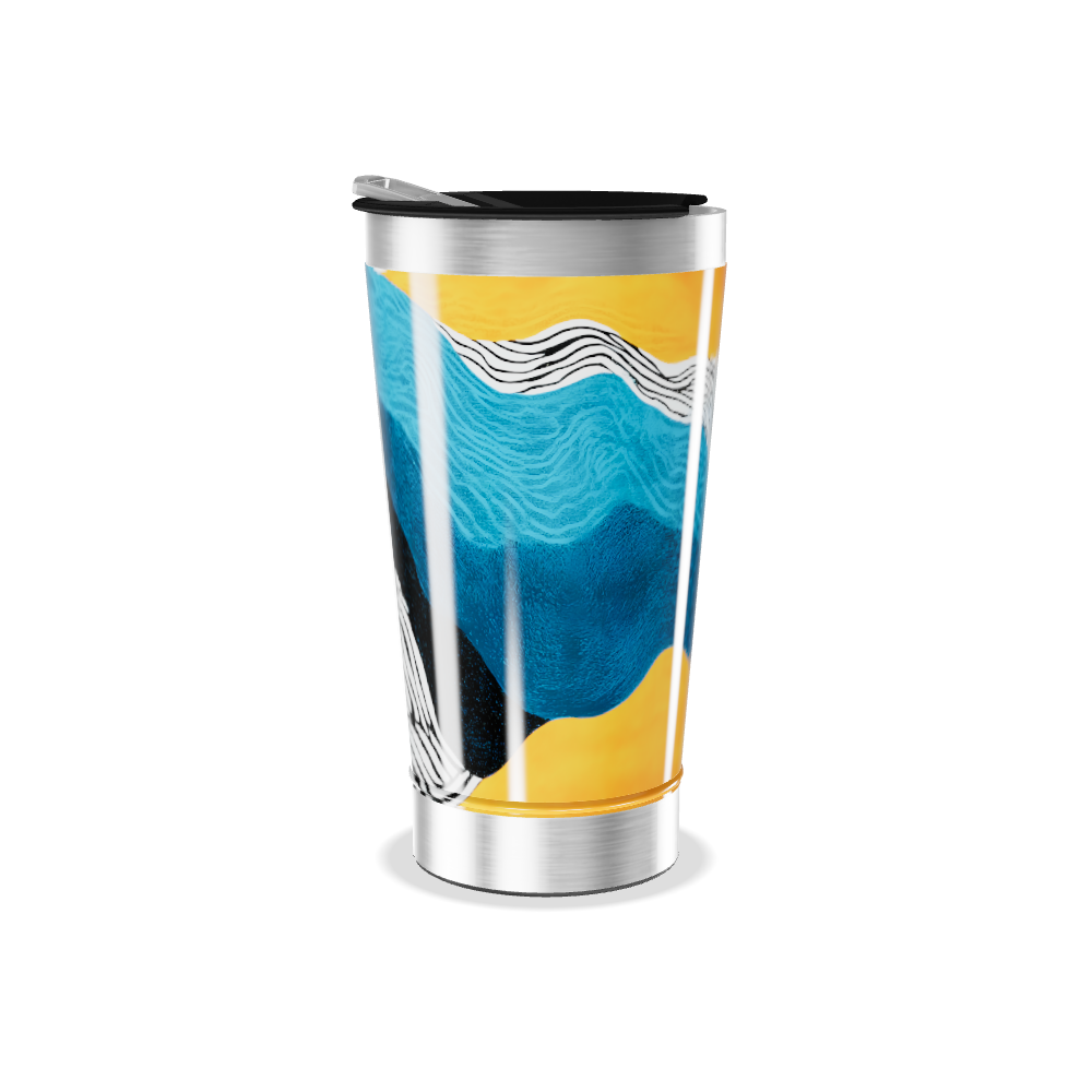 Copo Térmico - Estampa Ondas Coloridas