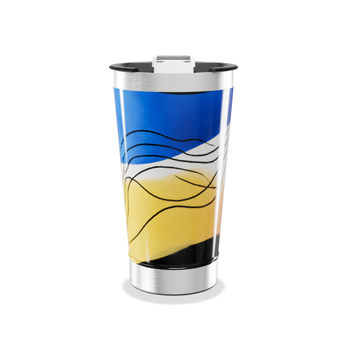 Copo Térmico - Estampa Ondas Coloridas