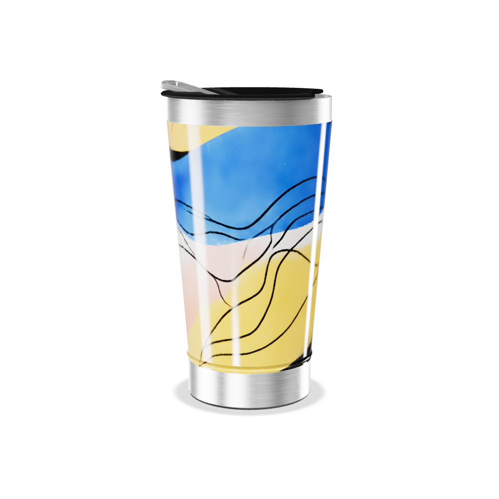 Copo Térmico - Estampa Ondas Coloridas