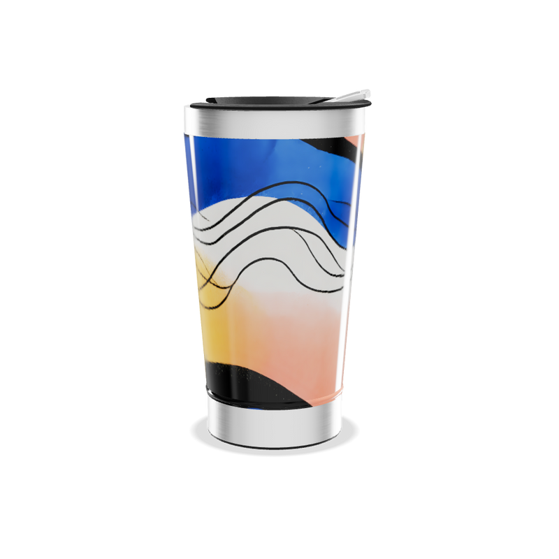 Copo Térmico - Estampa Ondas Coloridas