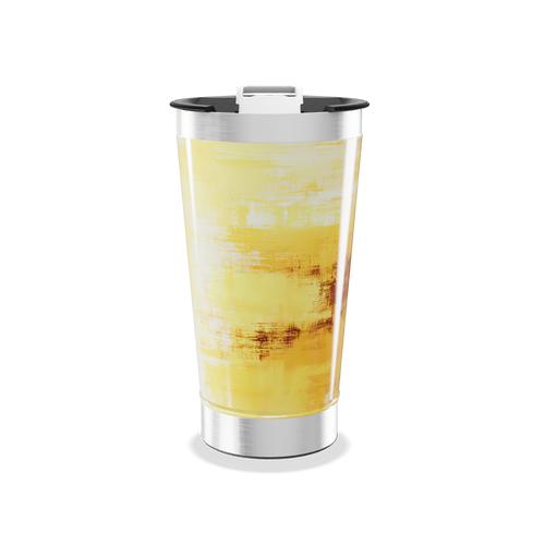 Copo Térmico - Amarelo Estampado Aço Inox