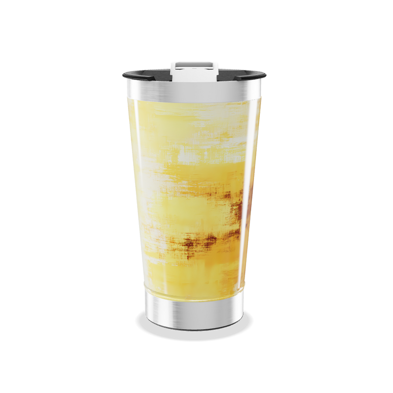 Copo Térmico - Amarelo Estampado Aço Inox