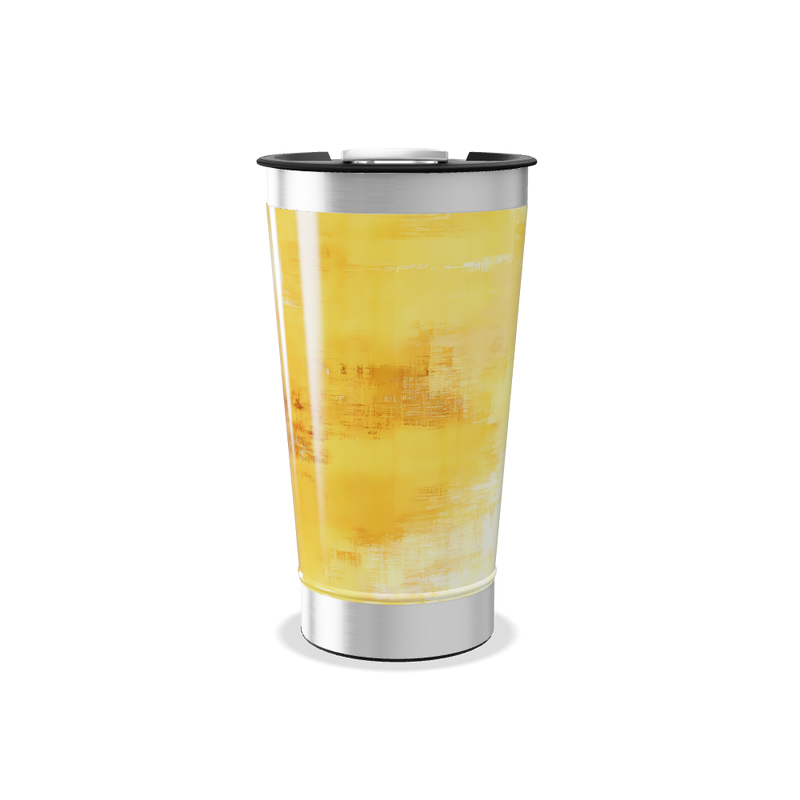 Copo Térmico - Amarelo Estampado Aço Inox