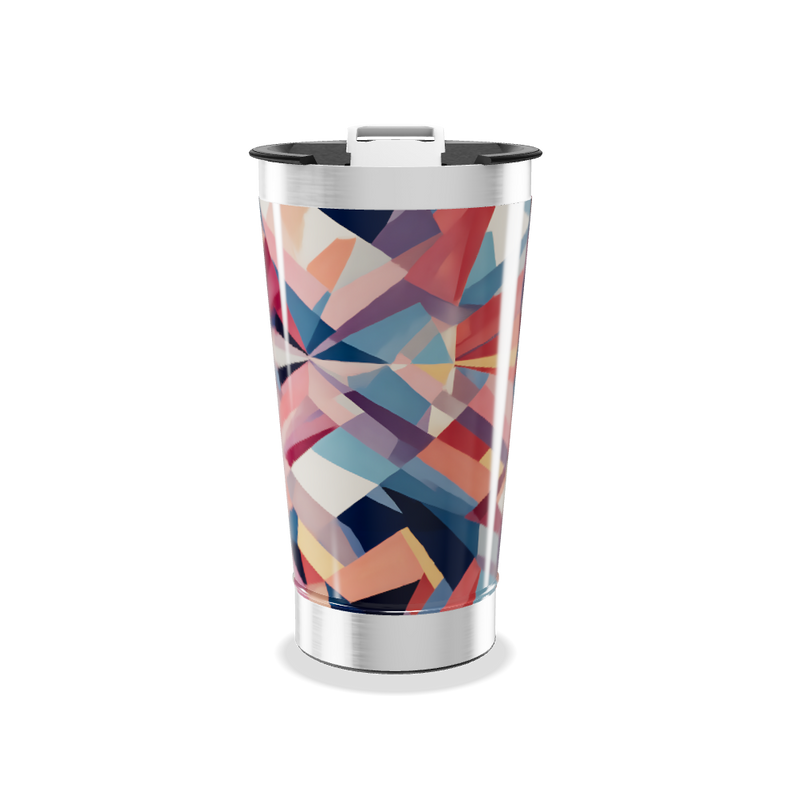 Copo Térmico - Geométrico Colorido Aço