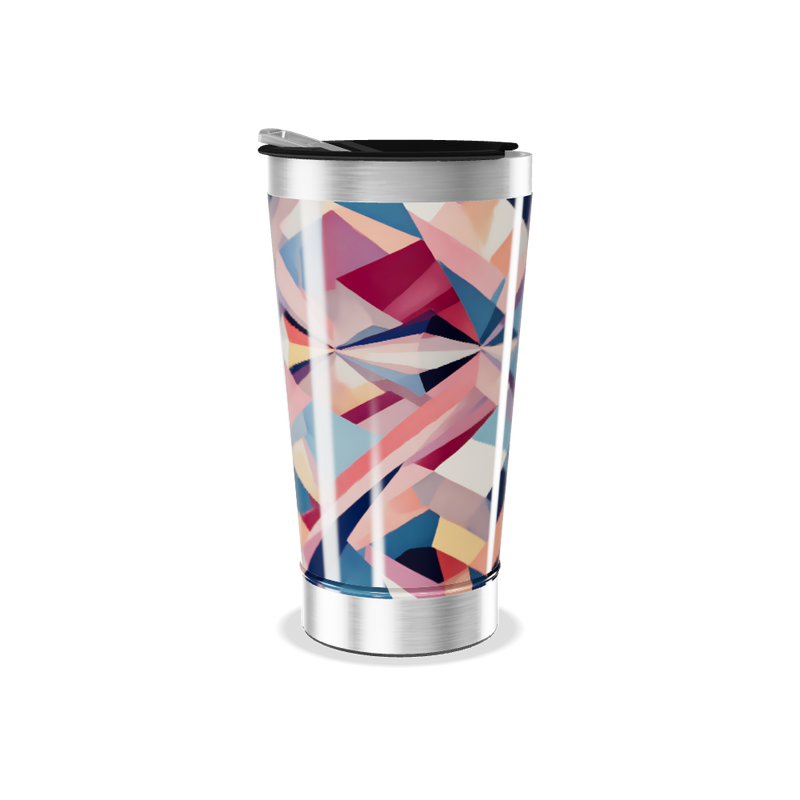 Copo Térmico - Geométrico Colorido Aço