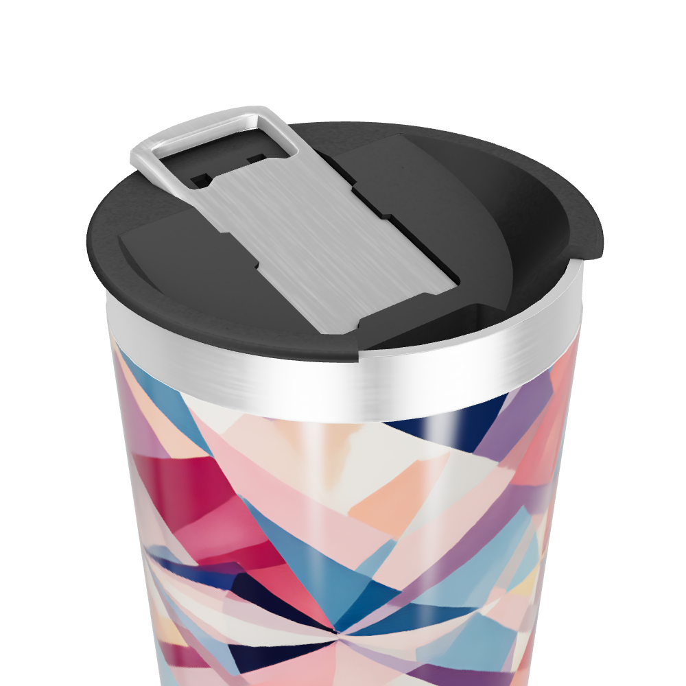 Copo Térmico - Geométrico Colorido Aço
