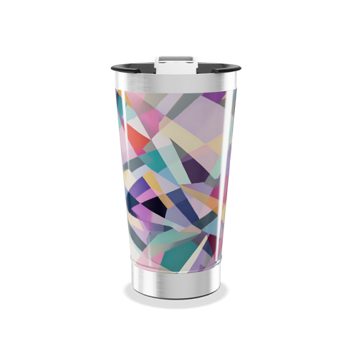 Copo Térmico - Geométrico Colorido Aço