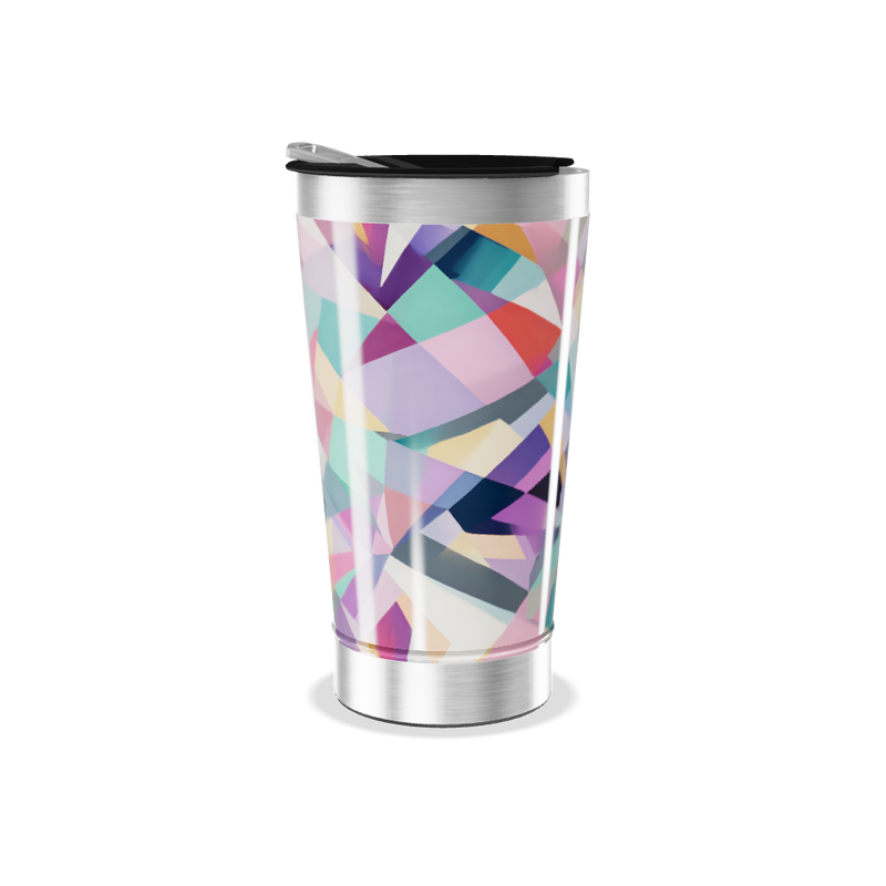Copo Térmico - Geométrico Colorido Aço