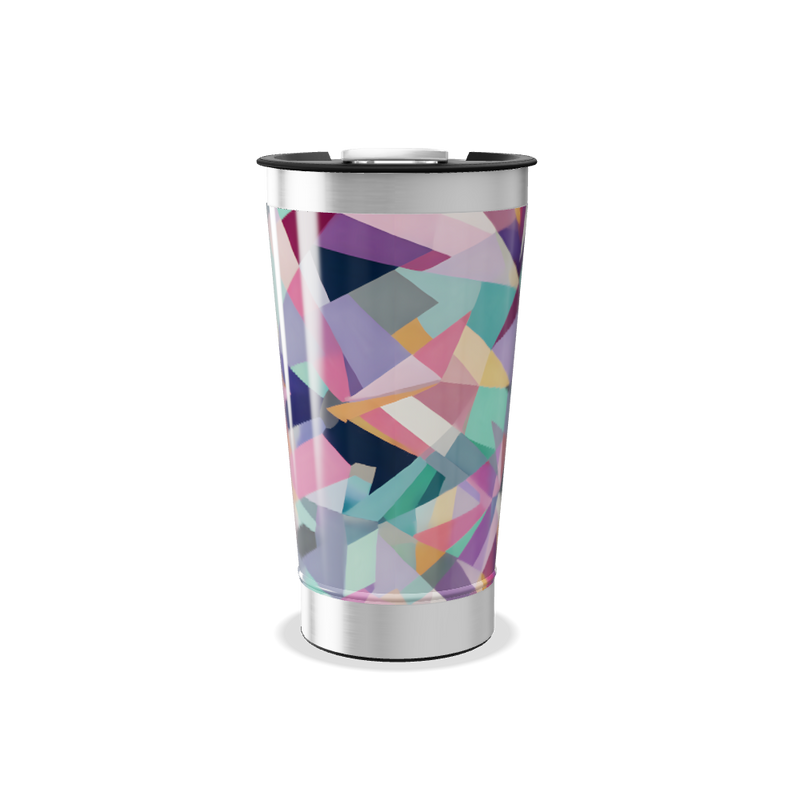 Copo Térmico - Geométrico Colorido Aço