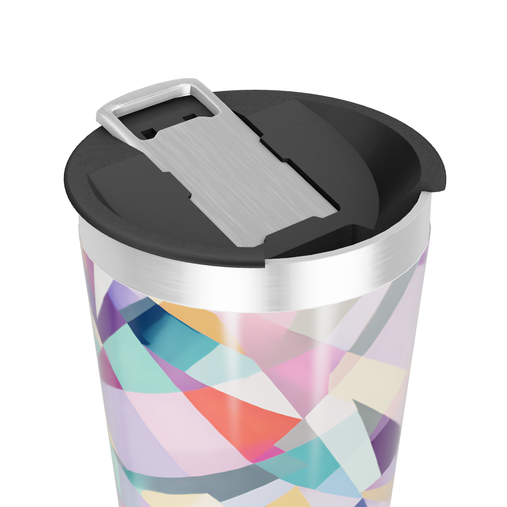 Copo Térmico - Geométrico Colorido Aço