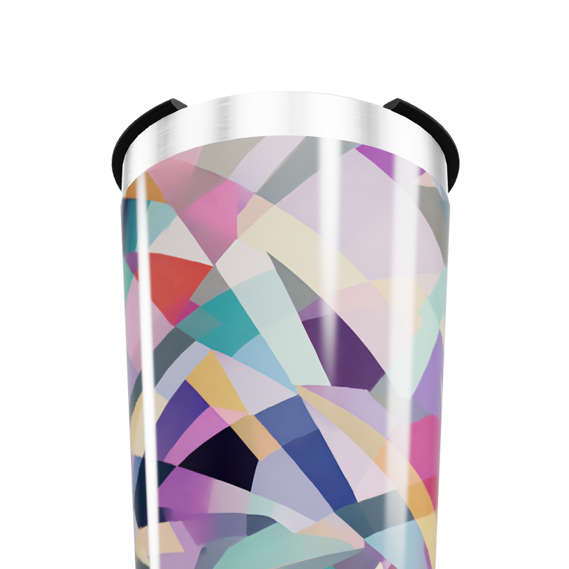 Copo Térmico - Geométrico Colorido Aço
