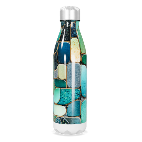 Garrafa Inox - Estampa Azul Verde