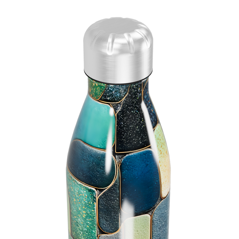 Garrafa Inox - Estampa Azul Verde