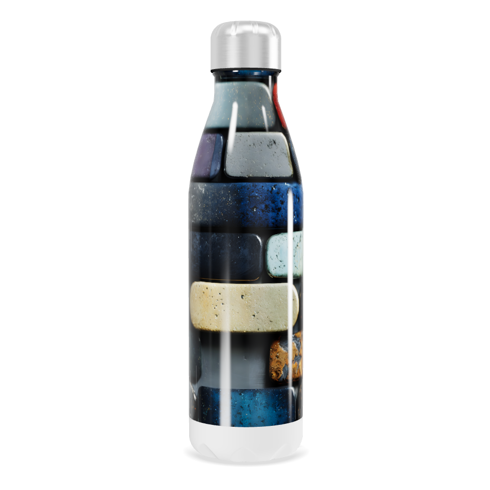 Garrafa Inox Estampada Pedras Coloridas