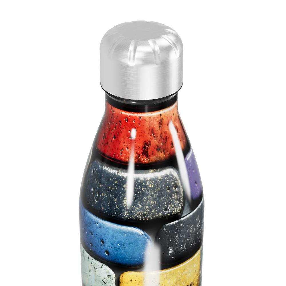 Garrafa Inox Estampada Pedras Coloridas