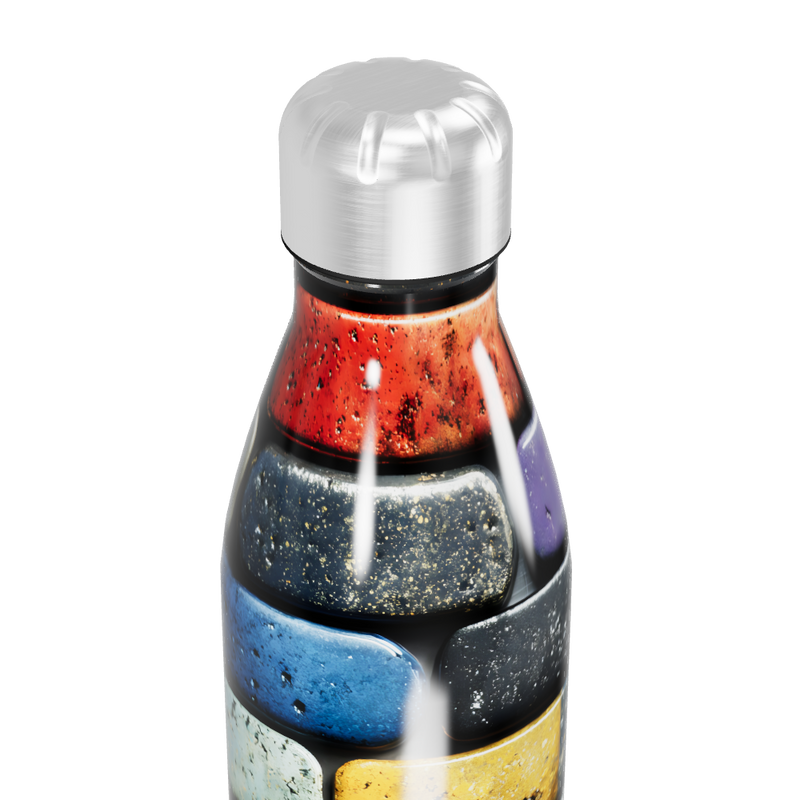 Garrafa Inox Estampada Pedras Coloridas