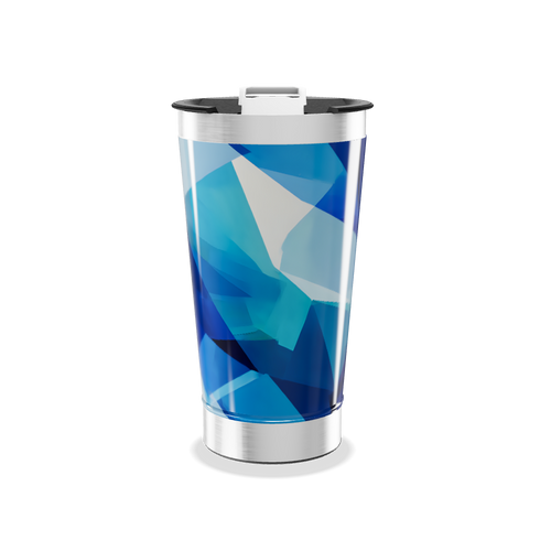 Copo Térmico - Azul com Estampa Geométrica