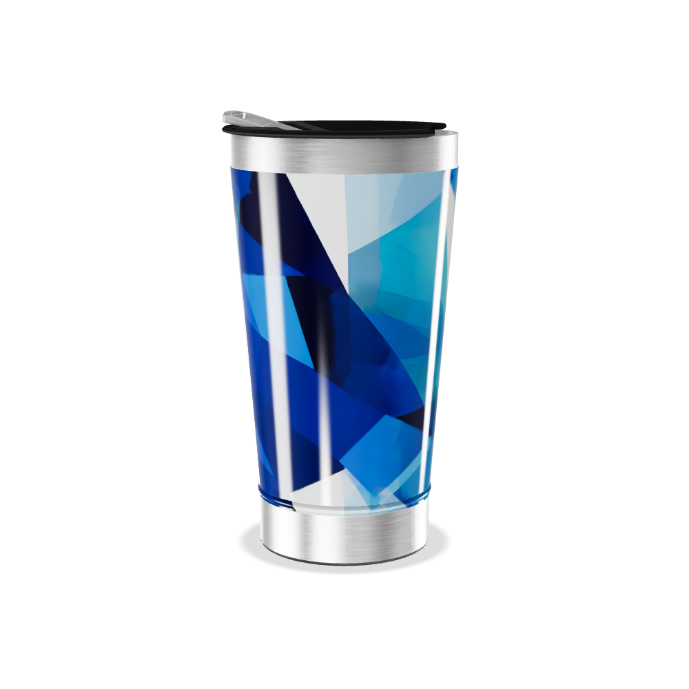 Copo Térmico - Azul com Estampa Geométrica