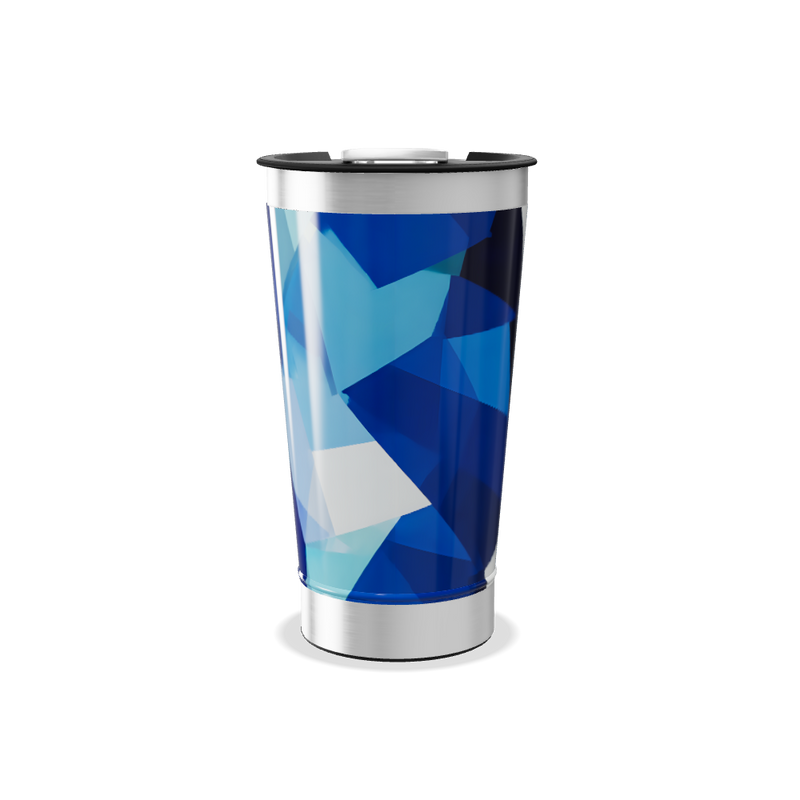 Copo Térmico - Azul com Estampa Geométrica
