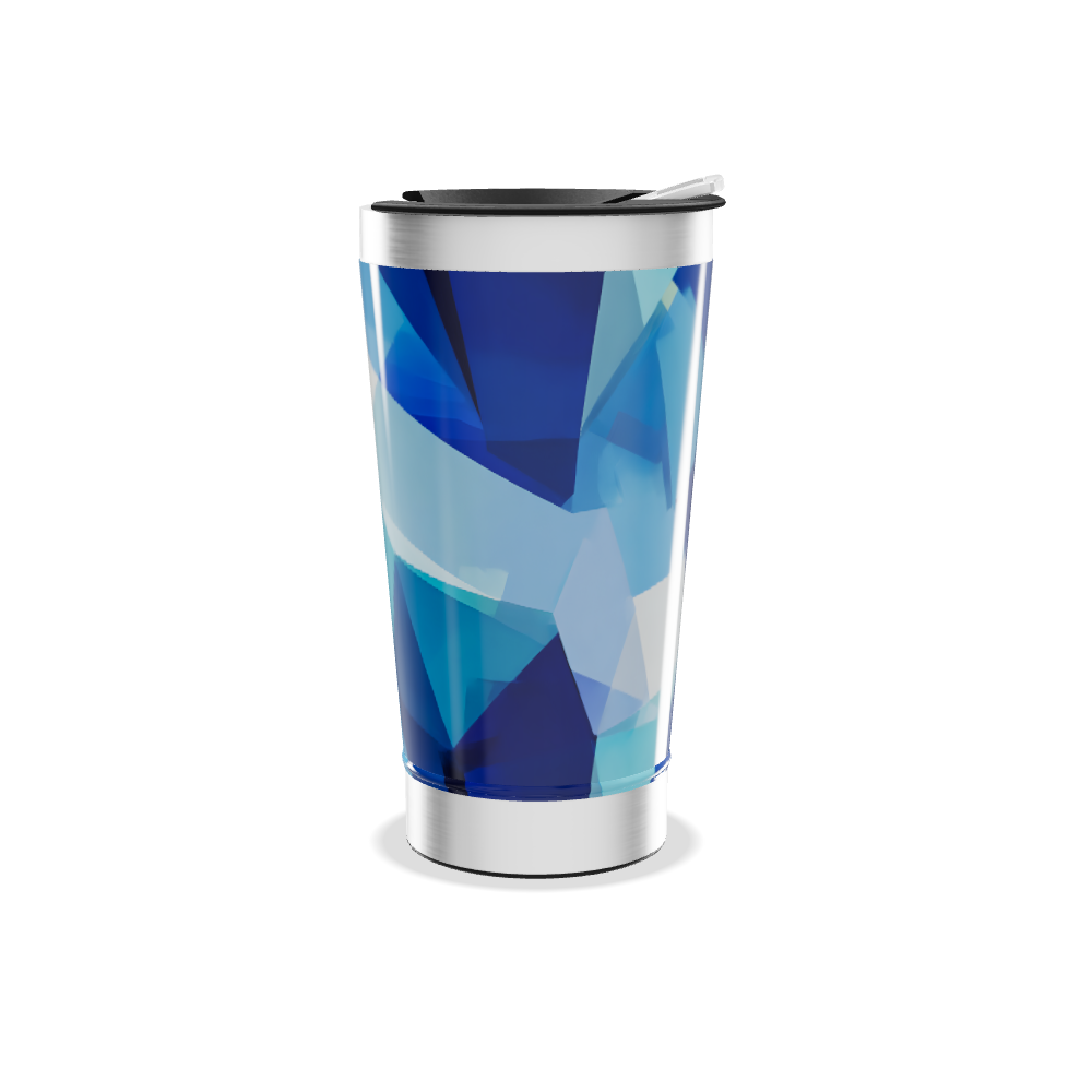 Copo Térmico - Azul com Estampa Geométrica
