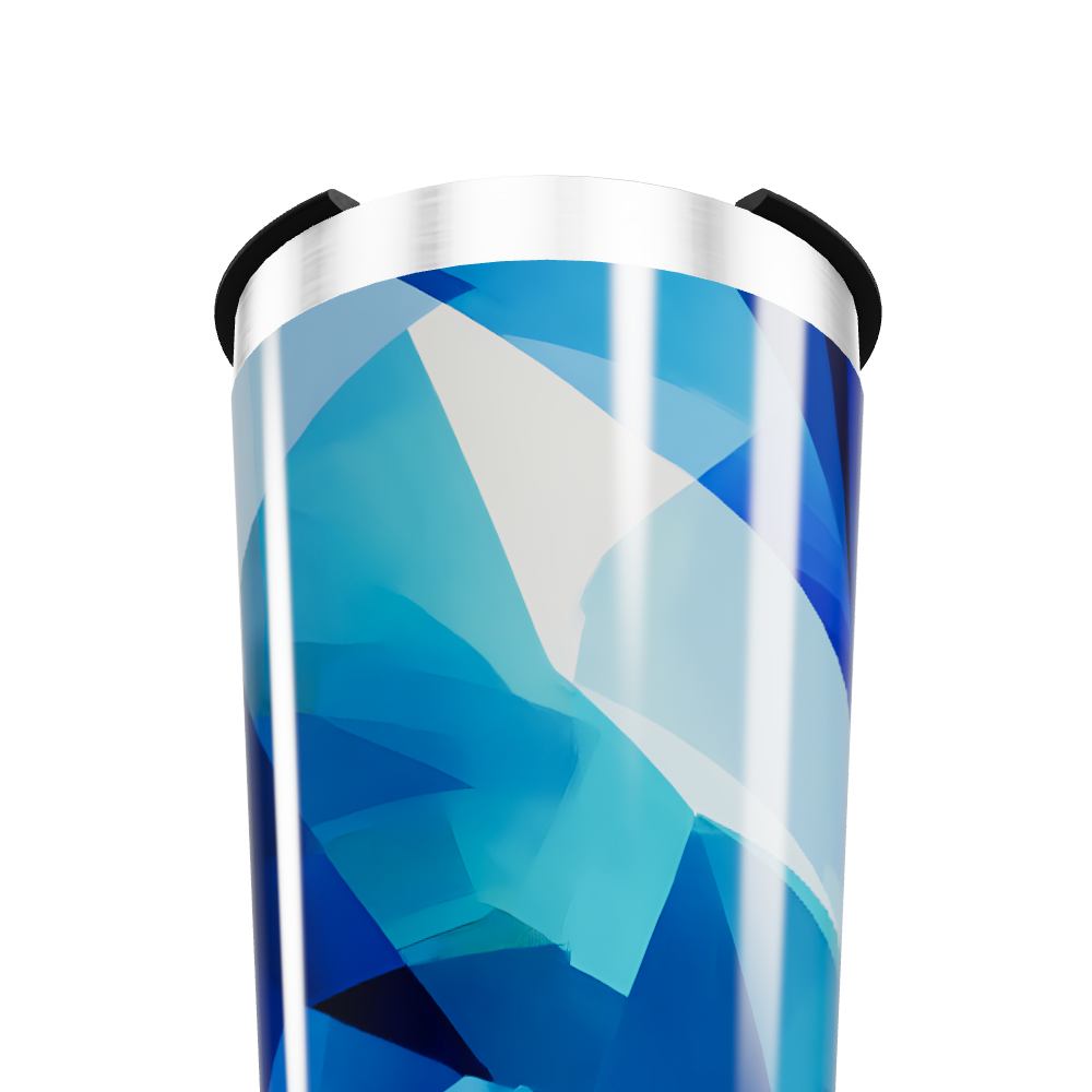 Copo Térmico - Azul com Estampa Geométrica