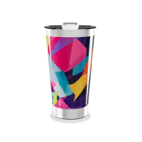 Copo Térmico - Colorido Geométrico Aço Inox