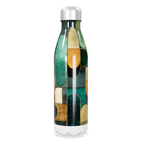 Garrafa Inox Verde - Estampa Geométrica