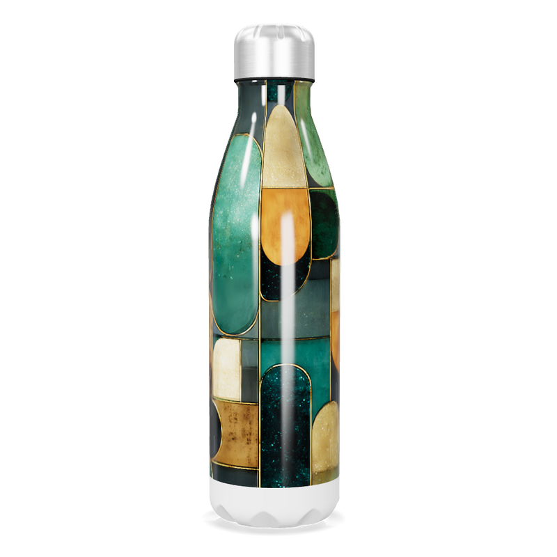 Garrafa Inox Verde - Estampa Geométrica