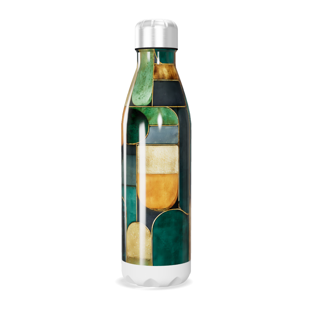 Garrafa Inox Verde - Estampa Geométrica