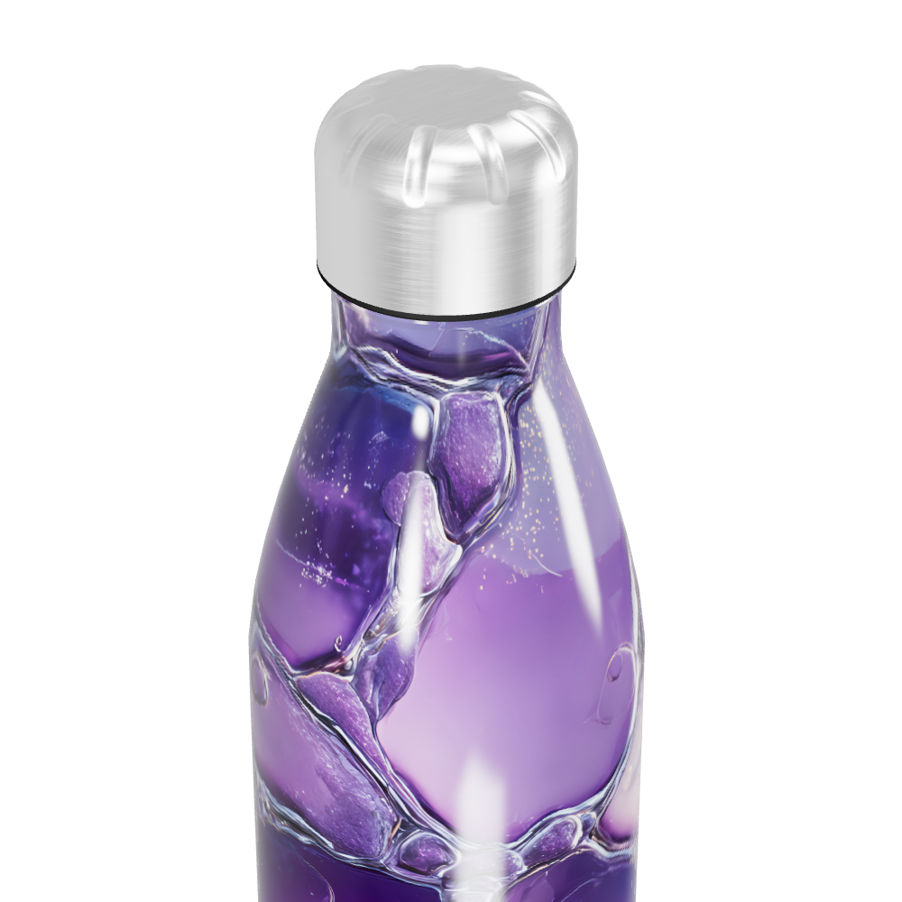 Garrafa Inox - Roxa com Design Marmorizado