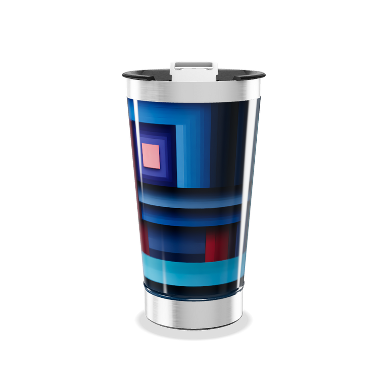 Copo Térmico - Estampa Geométrica Azul